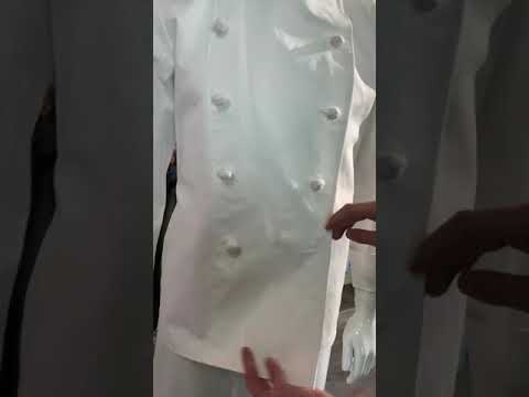 Sarja do revestimento da luva dos três quartos de 195 G/M 2/1 demancha Enrugamento-livre de Uniform do cozinheiro chefe branco